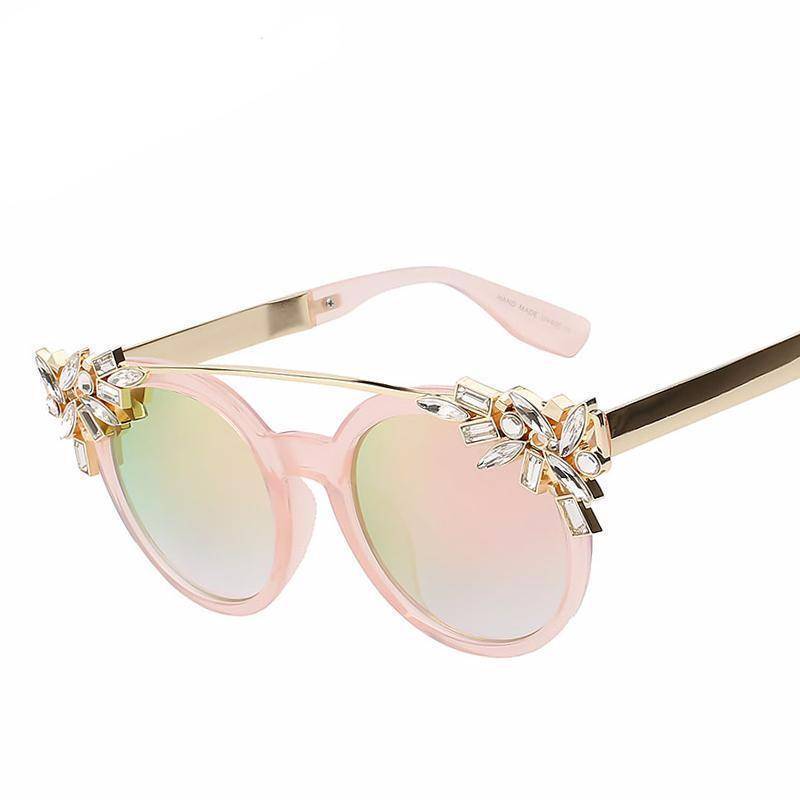 5 Designs, Crystal Stone Cateye Sunglasses UV400