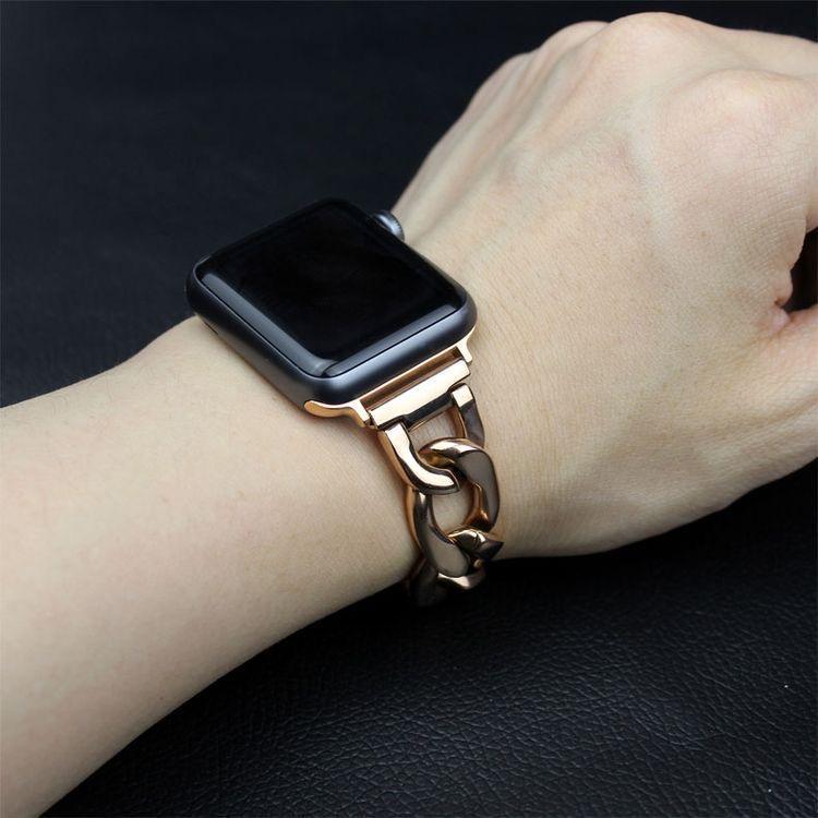 www.Nuroco.com - Apple Watch double chain link band 44mm/ 40mm/ 42mm/ 38mm  Stainless steel iwatch