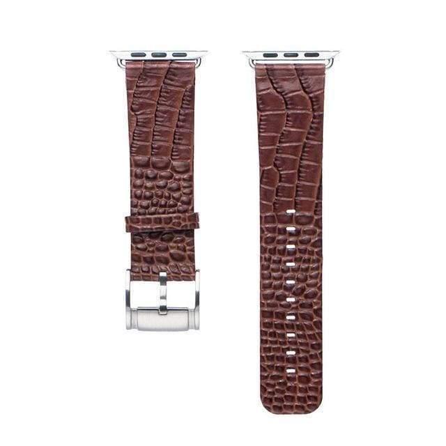 Accessories Apple Watch Series 5 4 3 2 Band, Crocodile Genuine Leather Strap for iWatch 38mm, 40mm, 42mm, 44mm