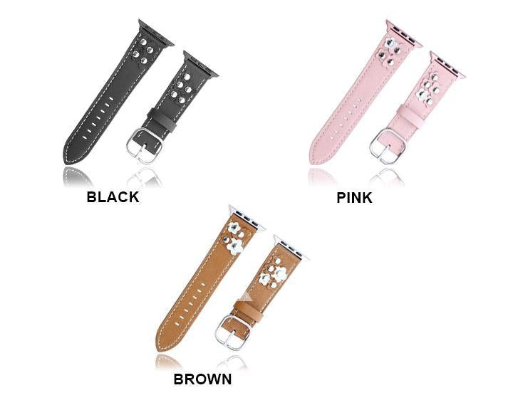 Genuine Leather Loop Nail Flower Strap W Adapter Connector Series 7 6