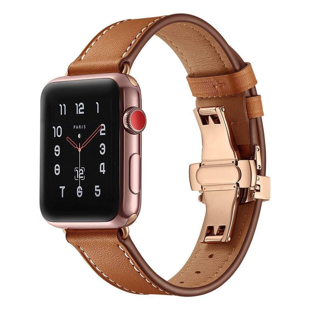 www.Nuroco.com - Luxury Genuine Leather Apple Watch band 44mm