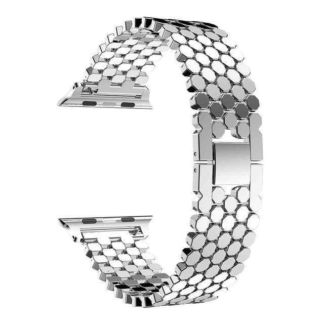 Accessories Apple Watch Series 5 4 3 2 Band, Hexagon Strap, Stainless Steel, iWatch, Watchbands, 38mm, 40mm, 42mm, 44mm -  US fast shipping