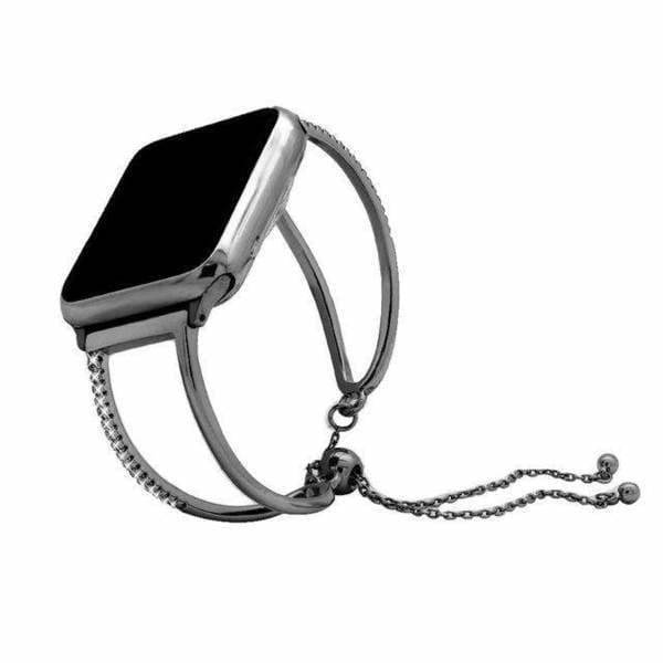 POPIGROUND Watch Band Charms Decorative Rings Loops Compatible with Apple Watch 38/40/41mm 42/44/45mm Slide Metal Watch Bands Accessories Charm for