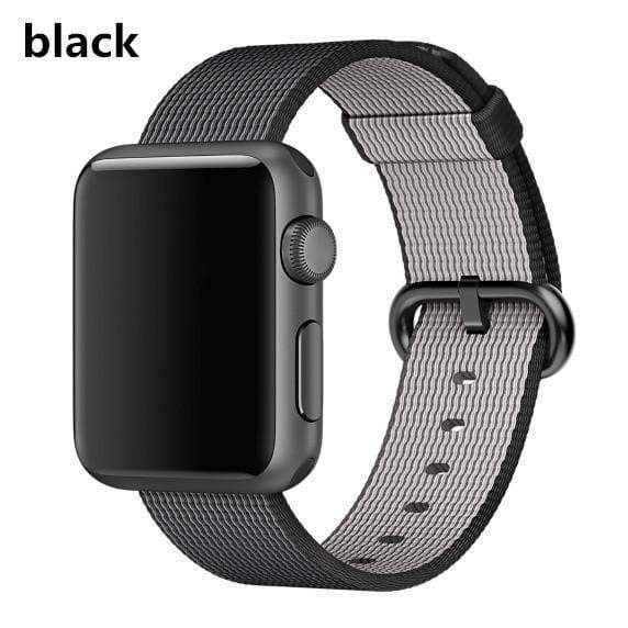 accessories black / 38mm / 40mm Apple Watch Series 5 4 3 2 Band, Best Apple watch band Nylon Woven Loop 38mm, 40mm, 42mm, 44mm