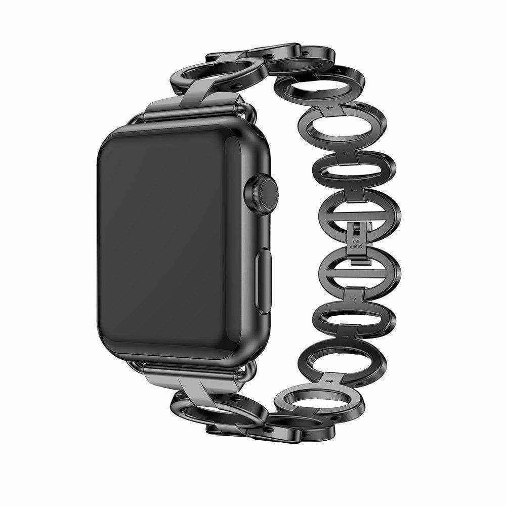 accessories Apple Watch Series 6 5 4 3 2 Band,  Elliptical Style Wristband, Stainless Steel Metal iWatch Strap 38mm, 40mm, 42mm, 44mm