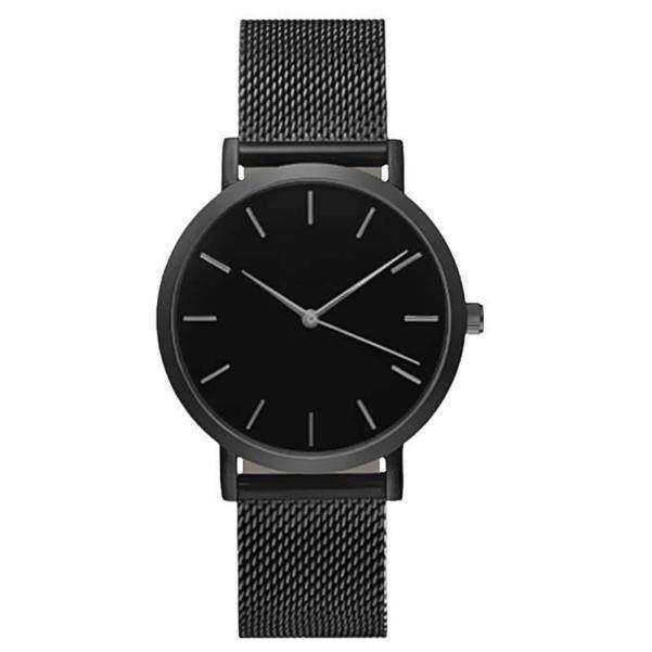 Accessories Black Crystal Stainless Steel Analog Quartz Unisex Wrist Watch