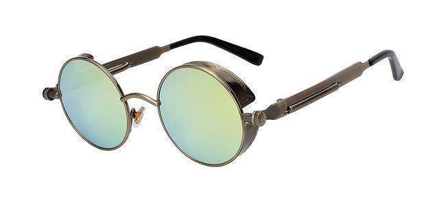 15 Colors, Round Metal , Steampunk Unisex, Retro Vintage Sunglasses UV400