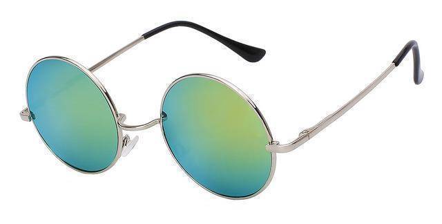 8 colors, Round Steampunk Unisex Metal Brand Designer Sunglasses UV400