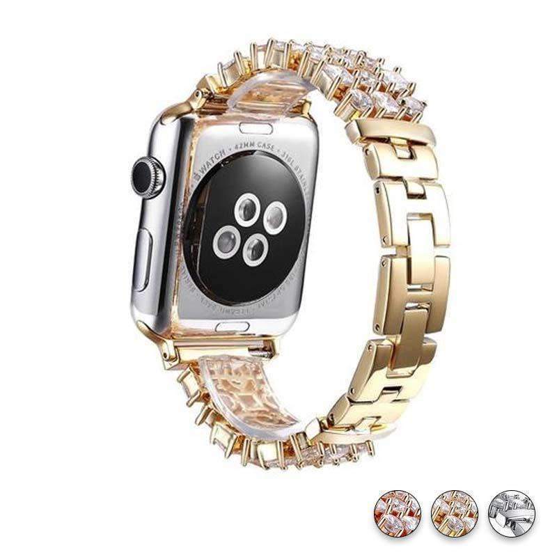 Apple Watch Band Women Stainless Steel Hollow breathable Diamond