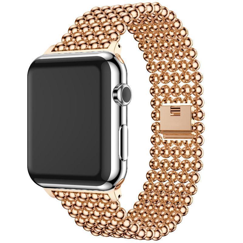 Accessories Gold / 38mm / 40mm Apple Watch Series 5 4 3 2 Band, Minimal Stainless Steel Metal, 38mm, 40mm, 42mm, 44mm - US Fast Shipping