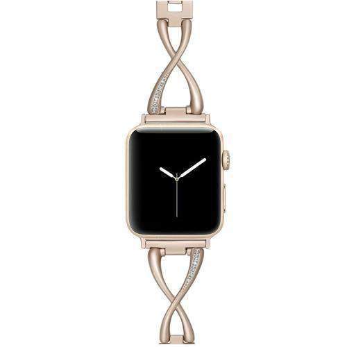 Accessories Gold / 42mm / 44mm Apple Watch Series 5 4 3 2 Band, Elegant Crystal bling Rhinestone Bracelet, Stainless Steel for iwatch 38mm, 40mm, 42mm, 44mm - US fast shipping