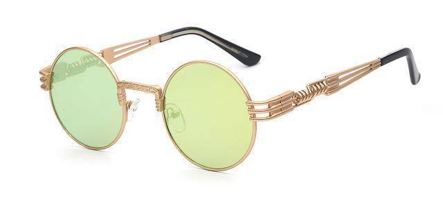Lux Golden Metal Frame Colorful Mirror Sunglasses UV400 Lens Fashion Sunglasses Silver