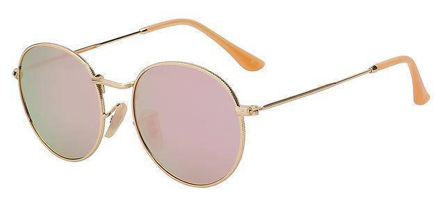 accessories gold Women Retro Round Alloy Polarized Sunglasses UV400