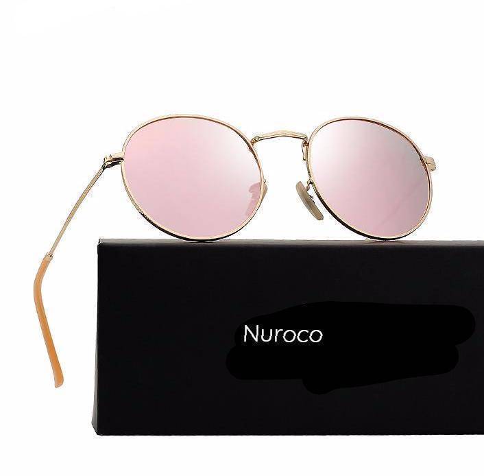 accessories gold Women Retro Round Alloy Polarized Sunglasses UV400