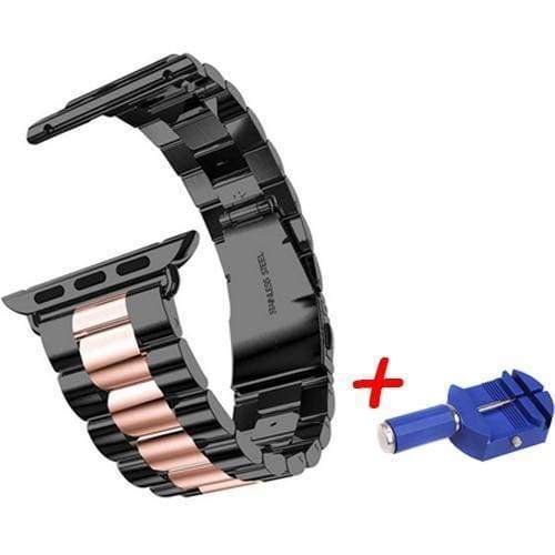 accessories Gun metal black / 38mm / 40mm Apple Watch Series 5 4 3 2 Band, Sport Link Stainless Steel Metal Rolex Style Strap with tool 38mm, 40mm, 42mm, 44mm - US Fast Shipping