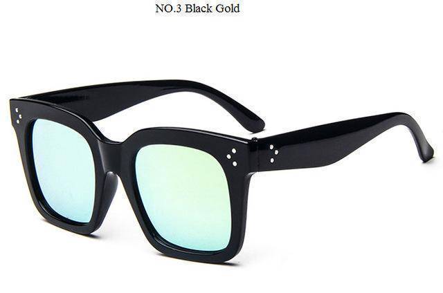 accessories HK0652 black gold Kim Flat Top Sunglasses