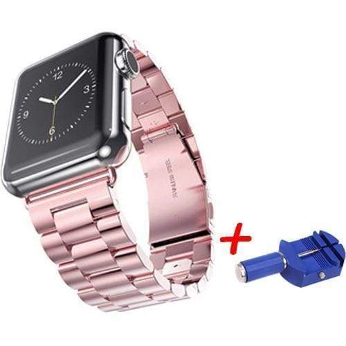 accessories Pink / 38mm / 40mm Apple Watch Series 5 4 3 2 Band, Sport Link Stainless Steel Metal Rolex Style Strap with tool 38mm, 40mm, 42mm, 44mm - US Fast Shipping