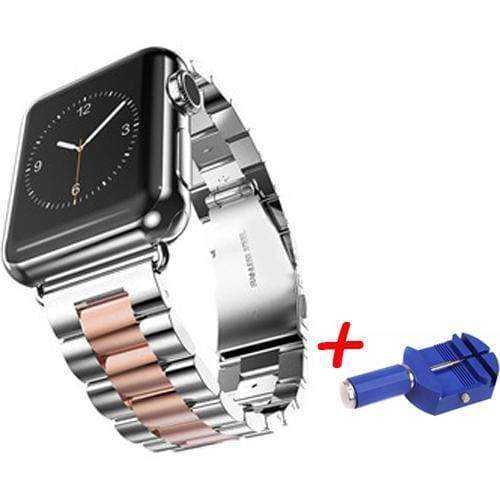 accessories Rose / 38mm / 40mm Apple Watch Series 5 4 3 2 Band, Sport Link Stainless Steel Metal Rolex Style Strap with tool 38mm, 40mm, 42mm, 44mm - US Fast Shipping