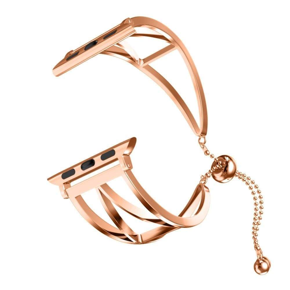 accessories Rose Gold 2 / 38mm/40mm Apple Watch Series 5 4 3 2 Band, Cuff Rose Gold Band, Stainless Steel, Women Strap, Bangle Bracelet, fits 38mm, 40mm, 42mm, 44mm