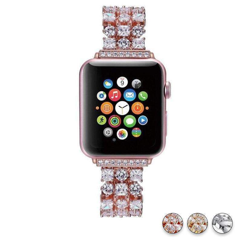 Accessories Rose Gold / 38mm/40mm Apple Watch Series 6 5 4 Crystal Band, Women's Rhinestone Luxury Bling