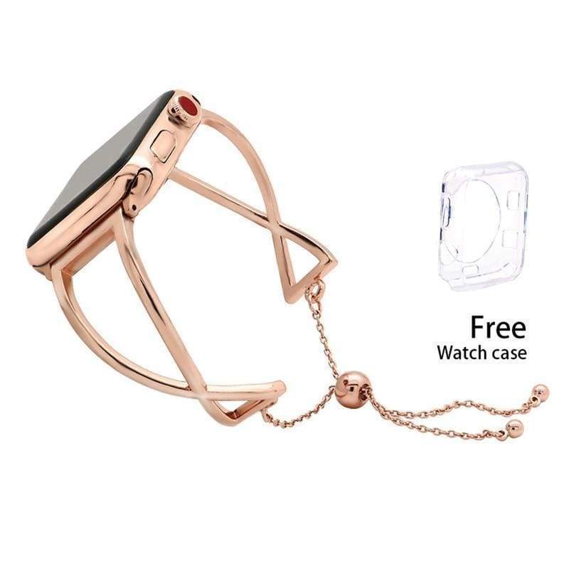 accessories Rose Gold 4 / 38mm/40mm Apple Watch Series 5 4 3 2 Band, Cuff Rose Gold Band, Stainless Steel, Women Strap, Bangle Bracelet, fits 38mm, 40mm, 42mm, 44mm