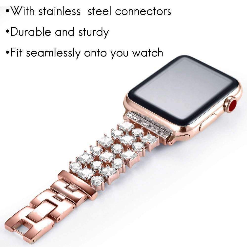 Accessories Rose Gold / 42mm/44mm Apple Watch Series 6 5 4 Crystal Band, Women's Rhinestone Luxury Bling