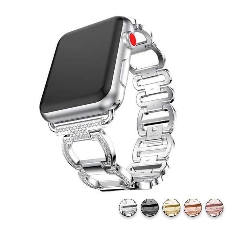 accessories Silver / 38mm / 40mm Apple Watch Series 5 4 3 2 Band, Smart Watch Diamond Metal bracelet for iWatch 38mm, 40mm, 42mm, 44mm - US Fast Shipping