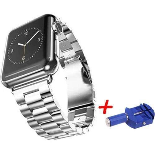 accessories Silver / 38mm / 40mm Apple Watch Series 5 4 3 2 Band, Sport Link Stainless Steel Metal Rolex Style Strap with tool 38mm, 40mm, 42mm, 44mm - US Fast Shipping