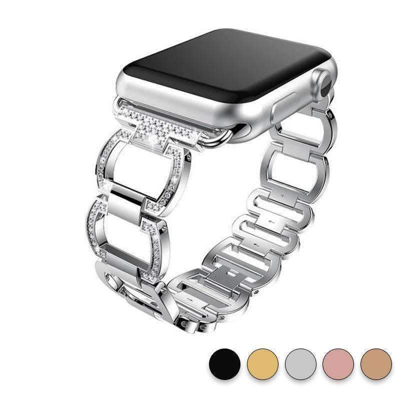 Accessories Silver / 38mm / 40mm Apple Watch Series 5 4 3 2 Band, Stainless Steel, Bling Rhinestone Diamond  38mm, 40mm, 42mm, 44mm