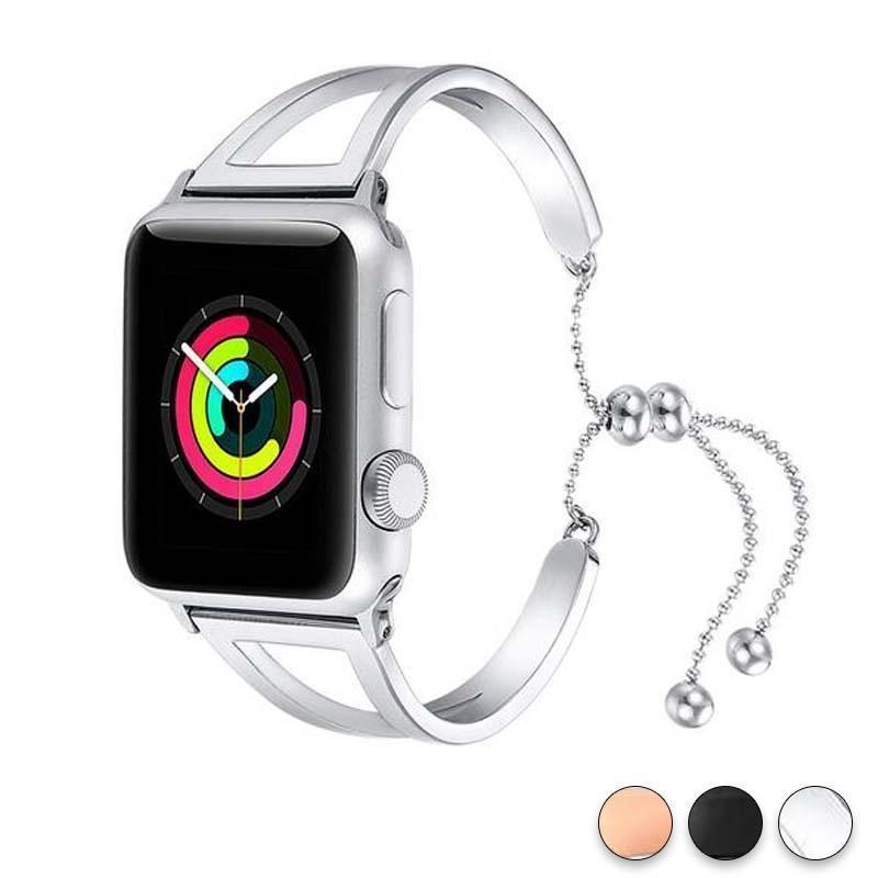 Accessories Silver / 42mm / 44mm Apple Watch Series 5 4 3 2 Band, Luxury Cuff Stainless Steel Adjustable Bracelet Watchband Women 38mm, 40mm, 42mm, 44mm - US Fast Shipping
