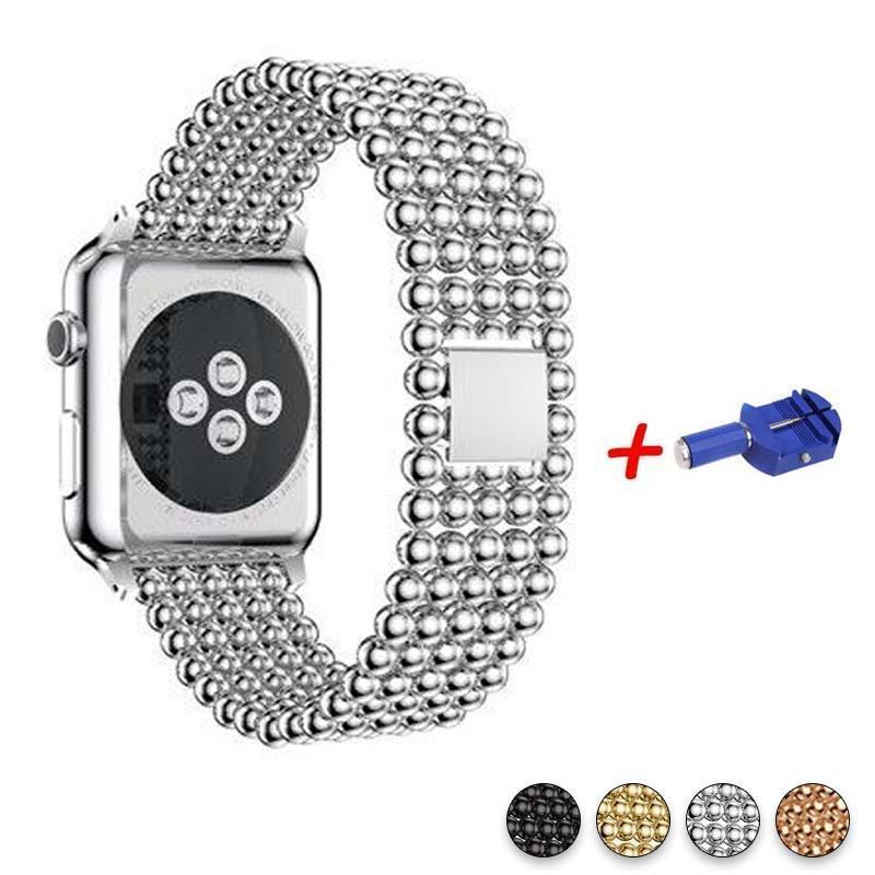 Accessories Silver / 42mm / 44mm Apple Watch Series 5 4 3 2 Band, Minimal Stainless Steel Metal, 38mm, 40mm, 42mm, 44mm - US Fast Shipping