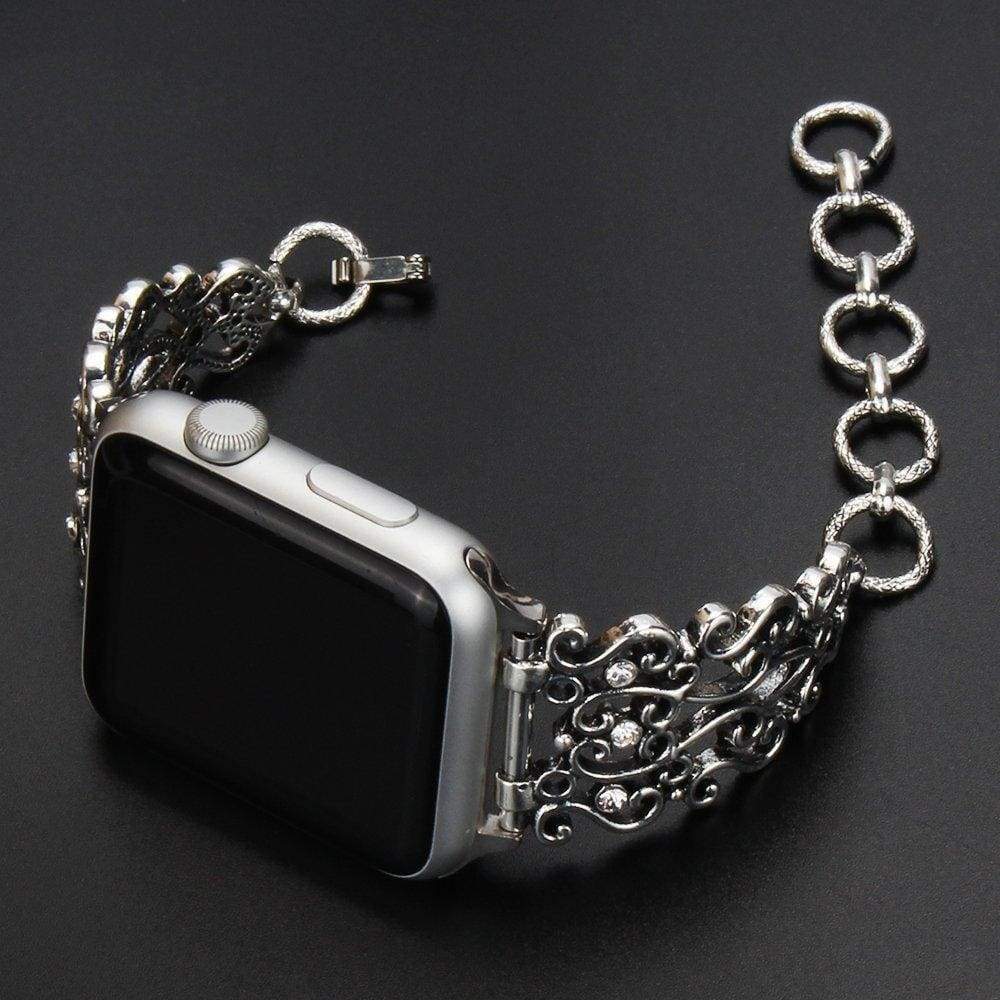 Gold Metal Apple Watch Band Jewelry Iwatch Heart Charm Bracelet, 38mm 40mm  41mm 42mm 44mm 45mm, Apple Watch Bangle, Apple Watch Strap 