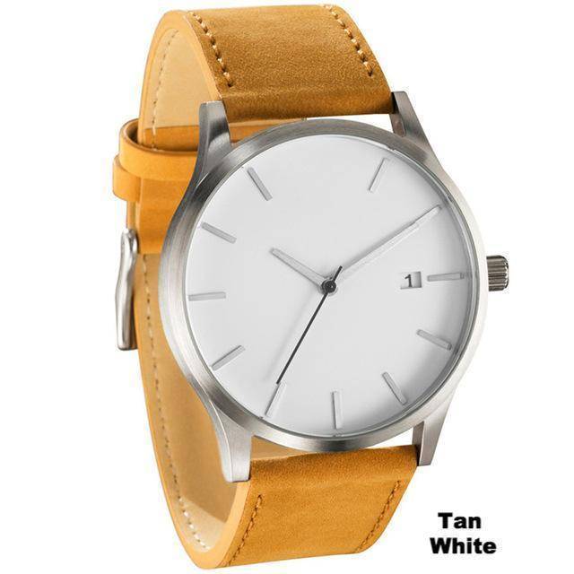 Accessories Tan White Minimalist Unisex Designer Watches