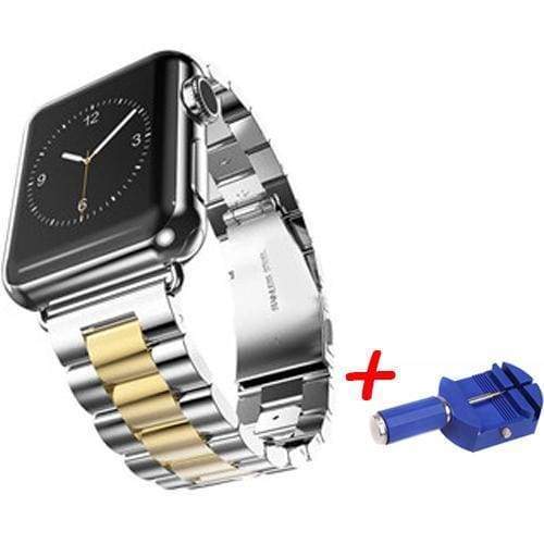 accessories Two tone / 38mm / 40mm Apple Watch Series 5 4 3 2 Band, Sport Link Stainless Steel Metal Rolex Style Strap with tool 38mm, 40mm, 42mm, 44mm - US Fast Shipping
