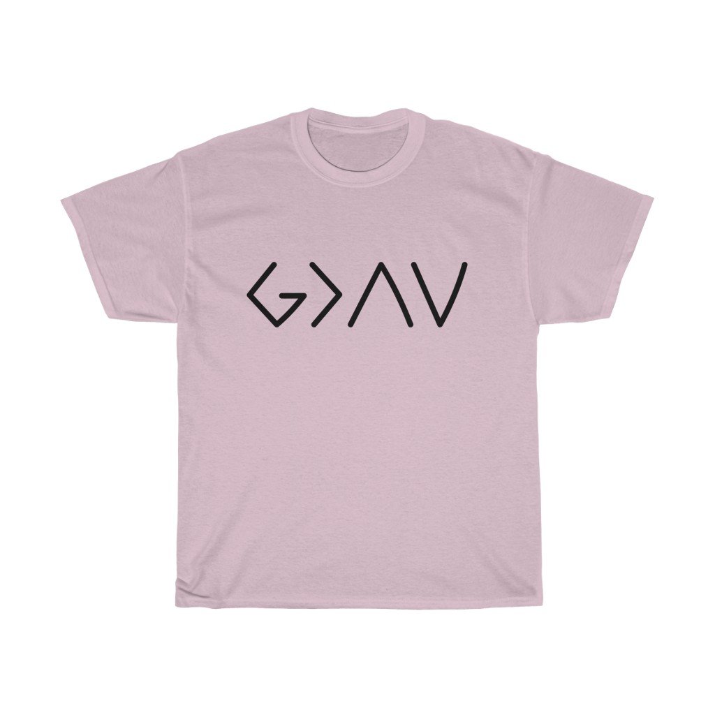T-Shirt Light Pink / S God Is Greater Than The Highs And The Lows women tshirt tops, short sleeve ladies cotton tee shirt  t-shirt, small - large plus size