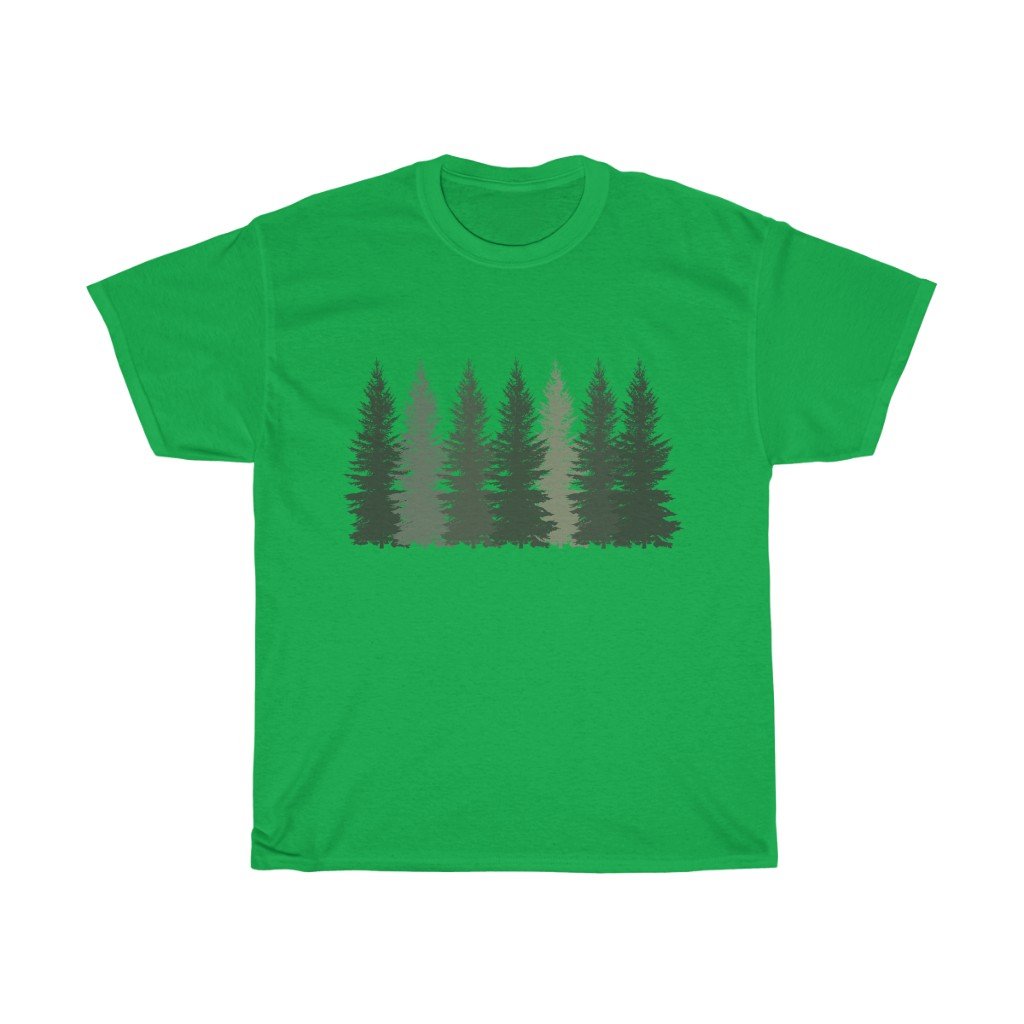 T-Shirt Irish Green / S Trees t shirt, Men's T-shirt, Nature shirt, Hiking shirt, Graphic Tees, Forest Tshirt - Made in Usa