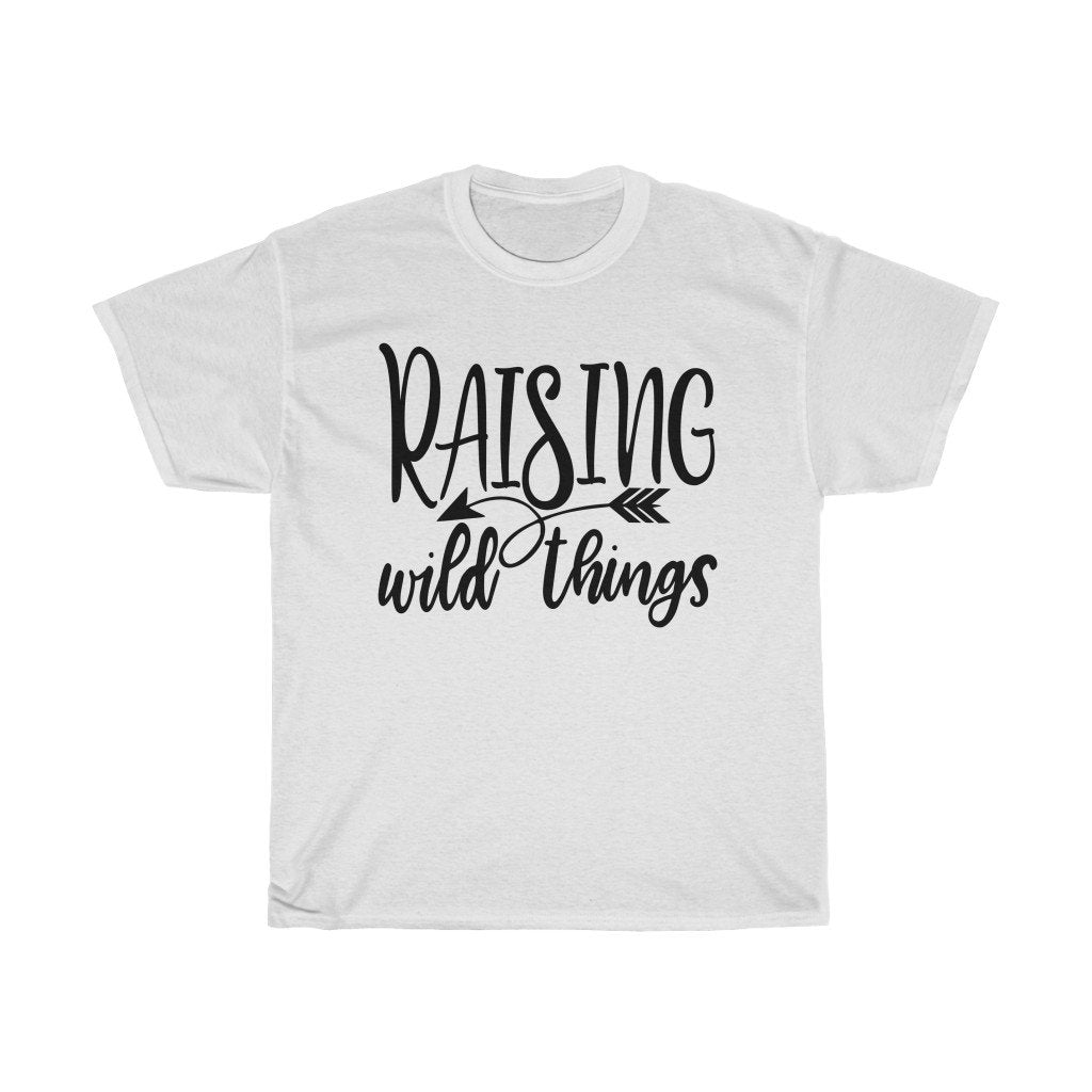T-Shirt White / S Raising Wild Things shirt, cute mom Top tee, Gifts for mother, unisex tshirt