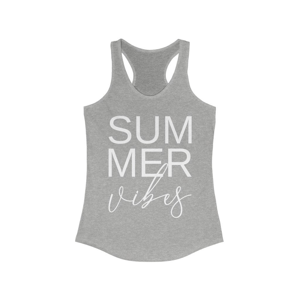 Tank Top Heather Grey / XS Summer Vibes design Tank tops, Muscle Tank for summer vacation, beach Comfy outfit tank for  women, gift for her