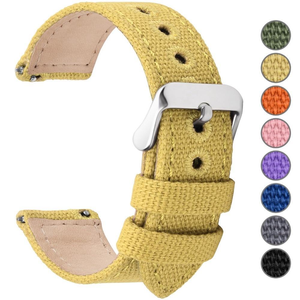 Watch Band Nylon Strap Gold Buckle 20mm 22mm 24mm Replacement Watch  Accessories