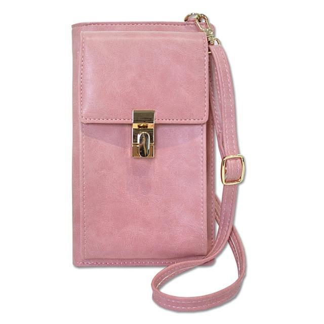 Apple 9055 pink New Women Casual Wallet Brand Cell Phone Wallet Big Card Holders Wallet Handbag Purse Clutch Messenger Shoulder Straps Bag