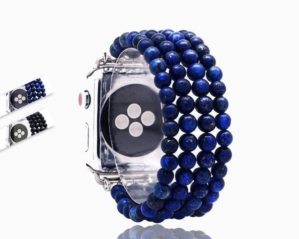 Lapis Natural Stone Watchband Blue Sandstone Elastic Watch Strap 7 6 5