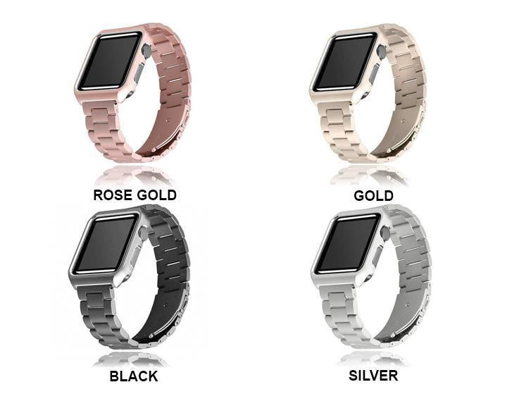 Watchbands Metal Case + Stainless Steel Strap for Apple Watch 38mm 42mm 40mm 44mm band for iwatch Series 6 SE 5 4 3 2 Bracelet cover|strap for apple watch|stainless steel strap steel strap