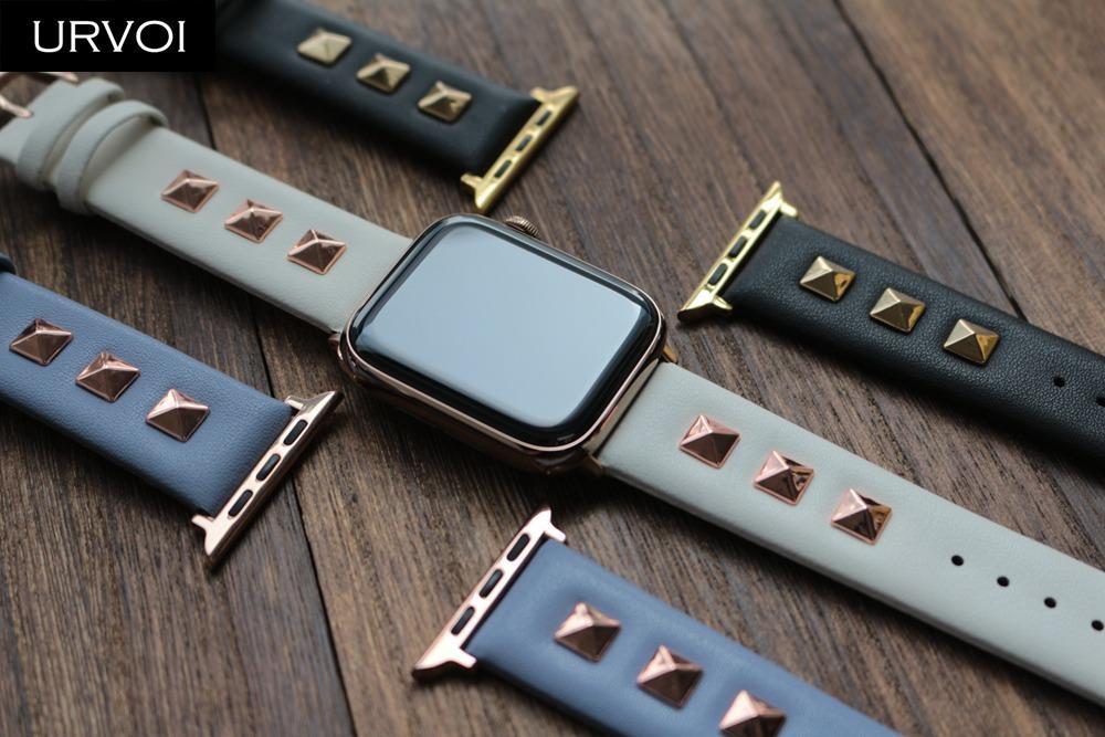 Apple Watch Band, Punk Studded Leather Rivets studs Design, fits iWatch, 38mm, 40mm, 42mm, 44mm  Series 7 6 5 4 3