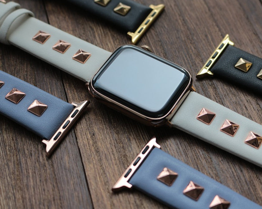 Punk Studded Leather Rivets studs Design fits iWatch, Series – www ...