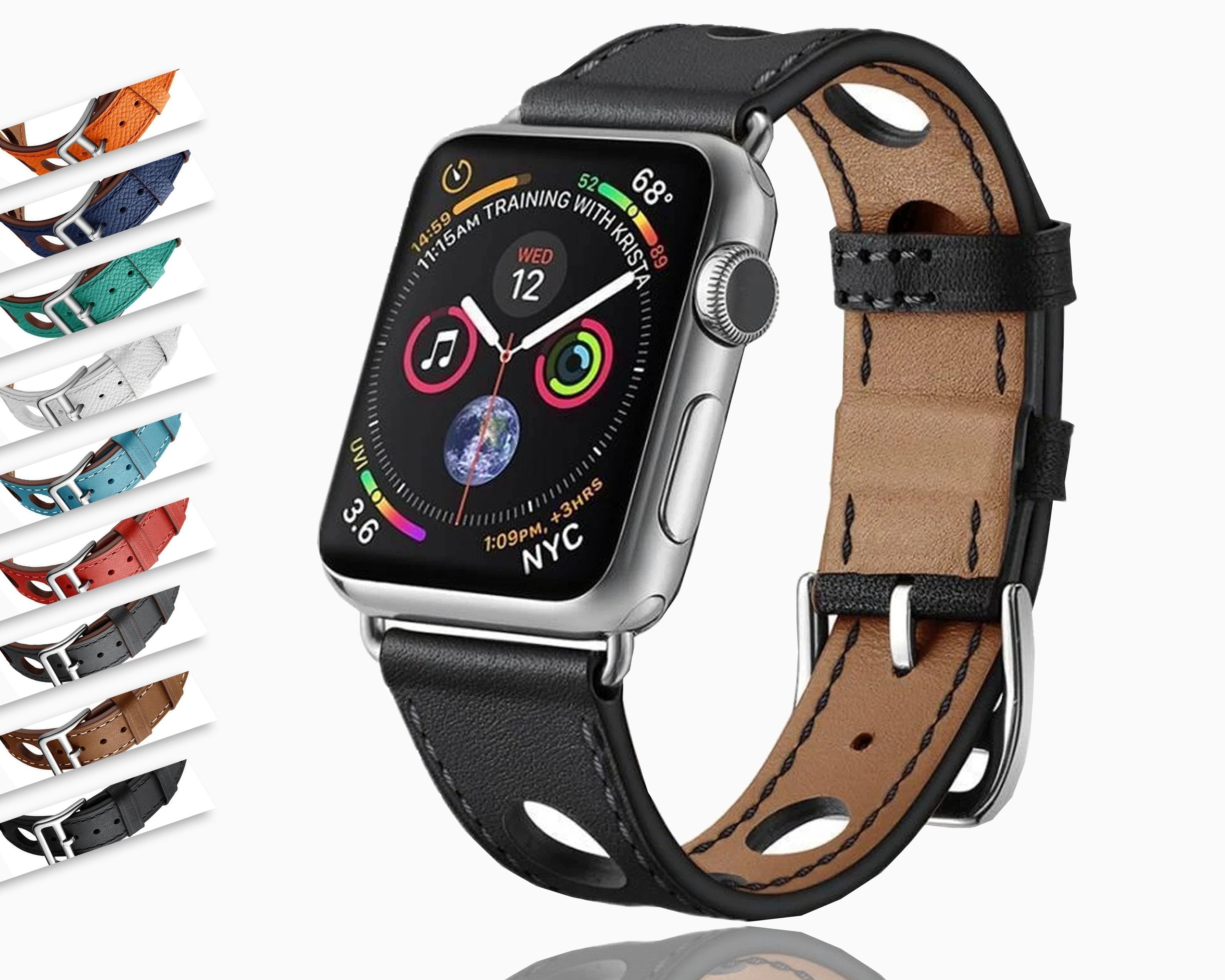 Luxury Apple Watch Leather Bands  Hermes Apple Watch Wrist - Genuine  Leather - Aliexpress