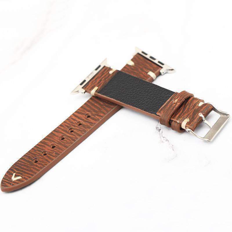 Apple Apple Watch band tooled leather, vintage Retro Waterproof strap Series 1 2 3 4  44mm, 40mm, 42mm, 38mm