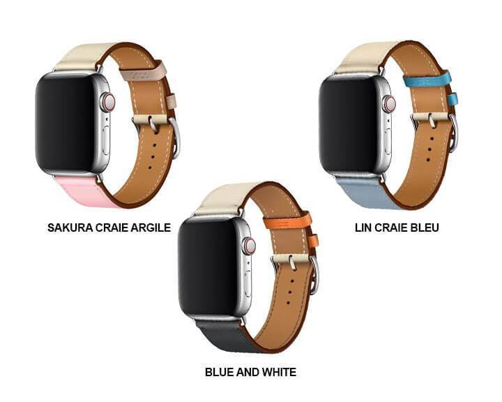 Single Loop Wrap Silver Adaptors w/ Dual-Color Leather Band Series 7 6