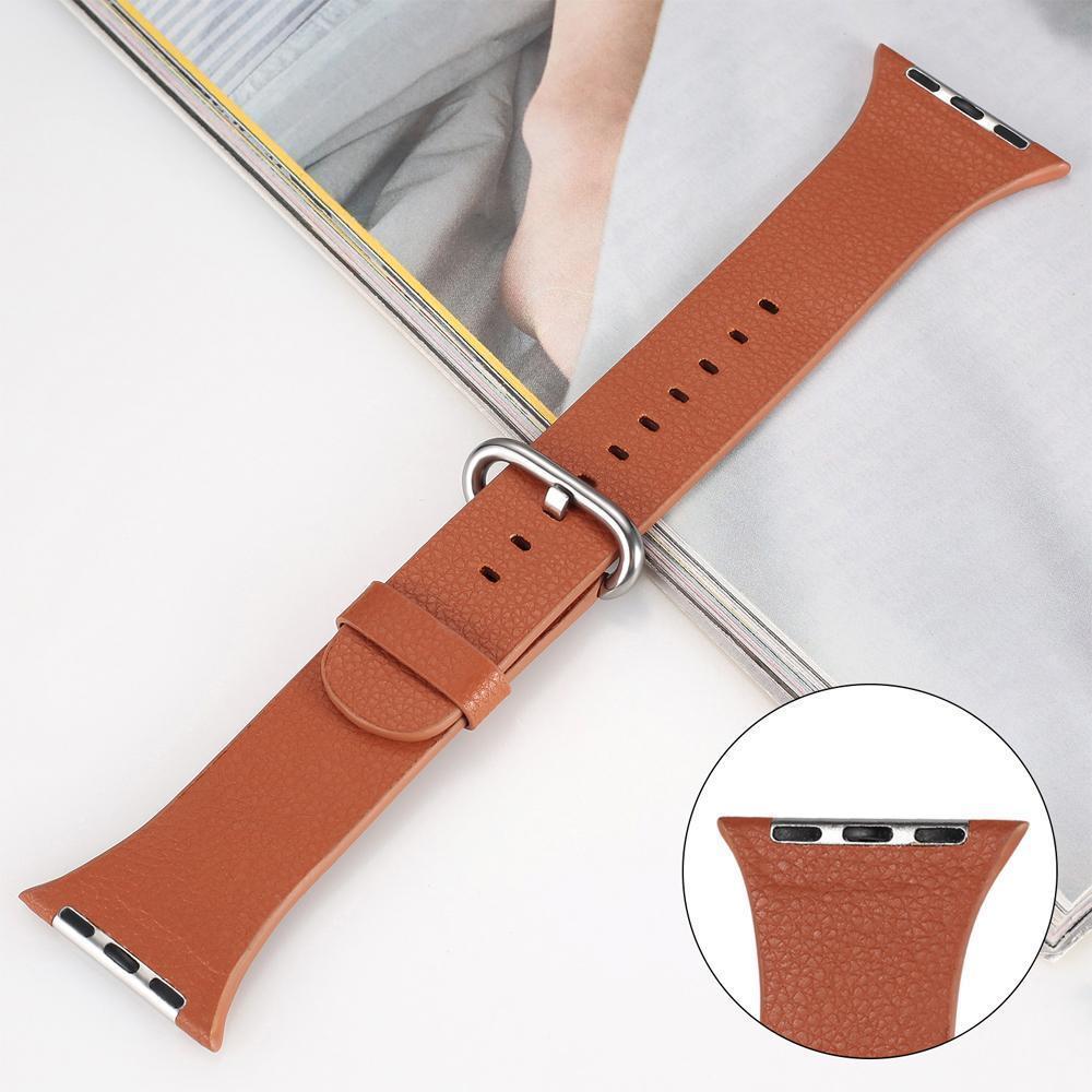 Apple Watch Minimalist simple leather band, silver buckle gift for men women girl, iwatch bracelet 3 4 5 6 38/40mm 42/44mm - US Fast Shipping