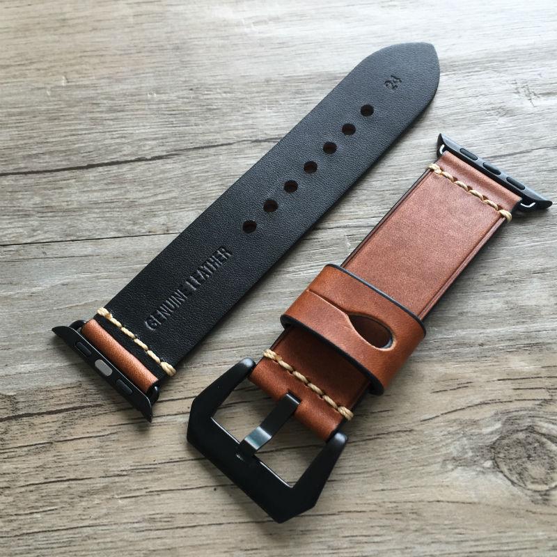 Apple Apple watch Series 1 2 3 4 strap for iwatch belt for Panerai style handmade Retro Leather band 44mm/ 40mm/ 42mm/ 38mm