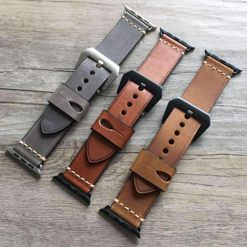 Custom Leather Watch Band Strap, Apple Band, Unique 38mm 40mm 42mm
